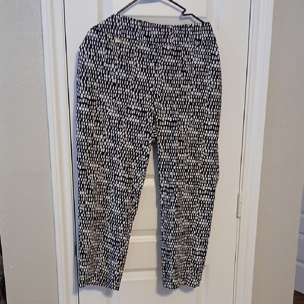 Premise Black and White Patterned Straight Leg Pants